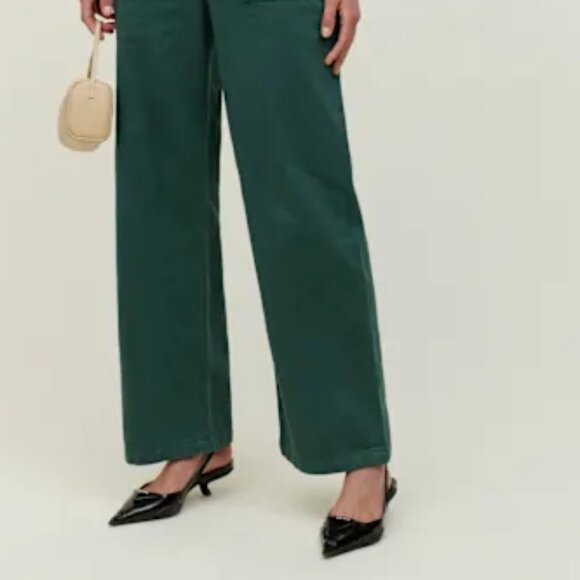 Reformation Cassidy Denim Jumpsuit Jade - Size 0 - Picture 3 of 3